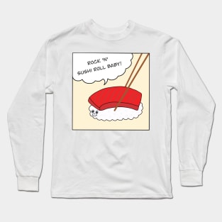 Vintage Sushi Comic Joke Funny Manga Anime Japan Food Long Sleeve T-Shirt